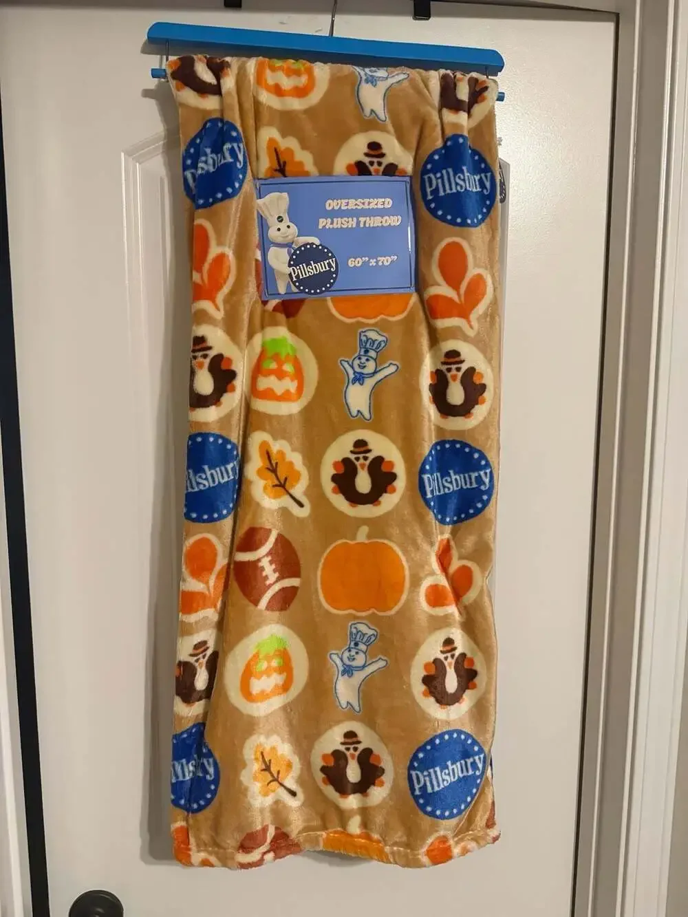 Pillsbury Thanksgiving Fall Cookie Oversized Plush Throw Blanket 60x70